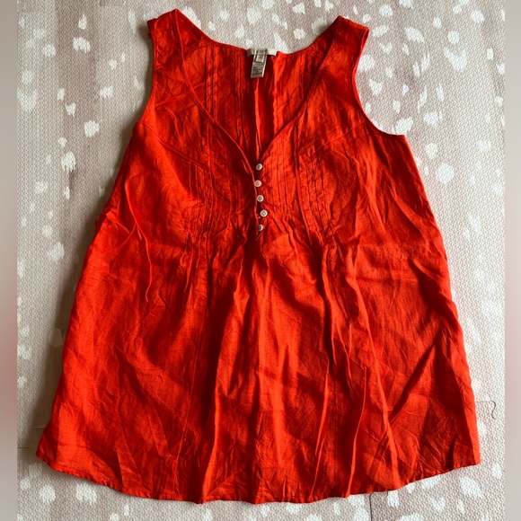 J. Crew 100% Linen Sleeveless Red Top, Size 0 ❤️ - Picture 2 of 5